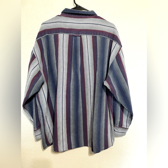 Vintage LOAFERS Stripe Button-Up Shirt – Men’s 2XL - Picture 5 of 11